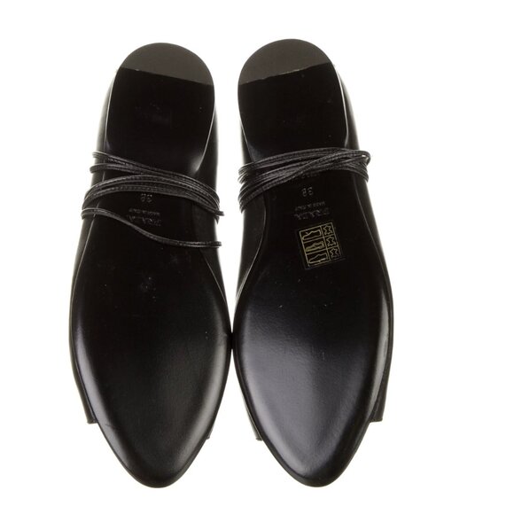 NWT Size 38 Prada Leather Accents Flats with Wrap Around Straps. - Picture 5 of 8